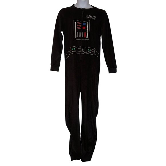 Disney Lucas Film Darth Vader Pajamas Womens XL 16 18 Fleece Costume One Piece - Picture 1 of 10